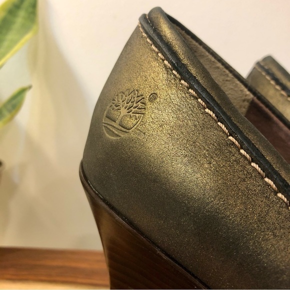 Timberland Metallic Bronze Peep Toe Wedge - Picture 4 of 10